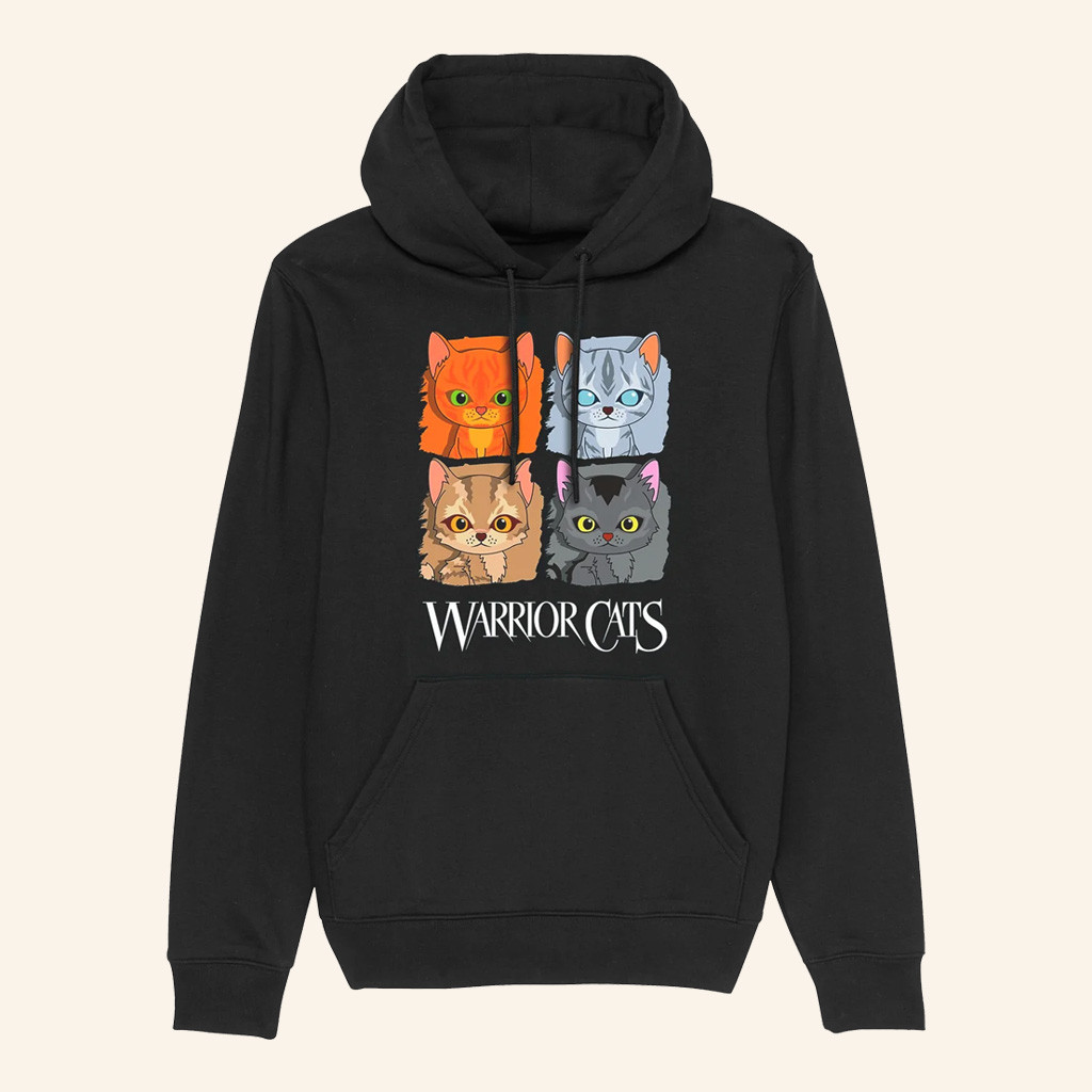 Warrior Cats Merch Four Cats Hoodie Best Gifts For Cat Lovers