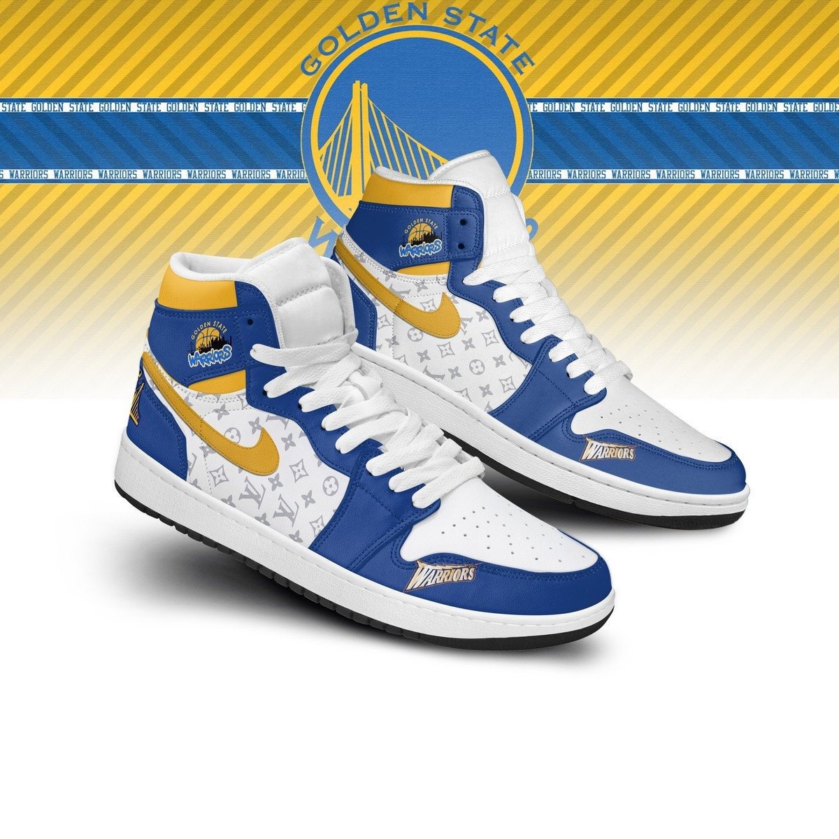 Warriors Golden State AF1 High Top Shoes Unique Gifts For Basketball Lovers