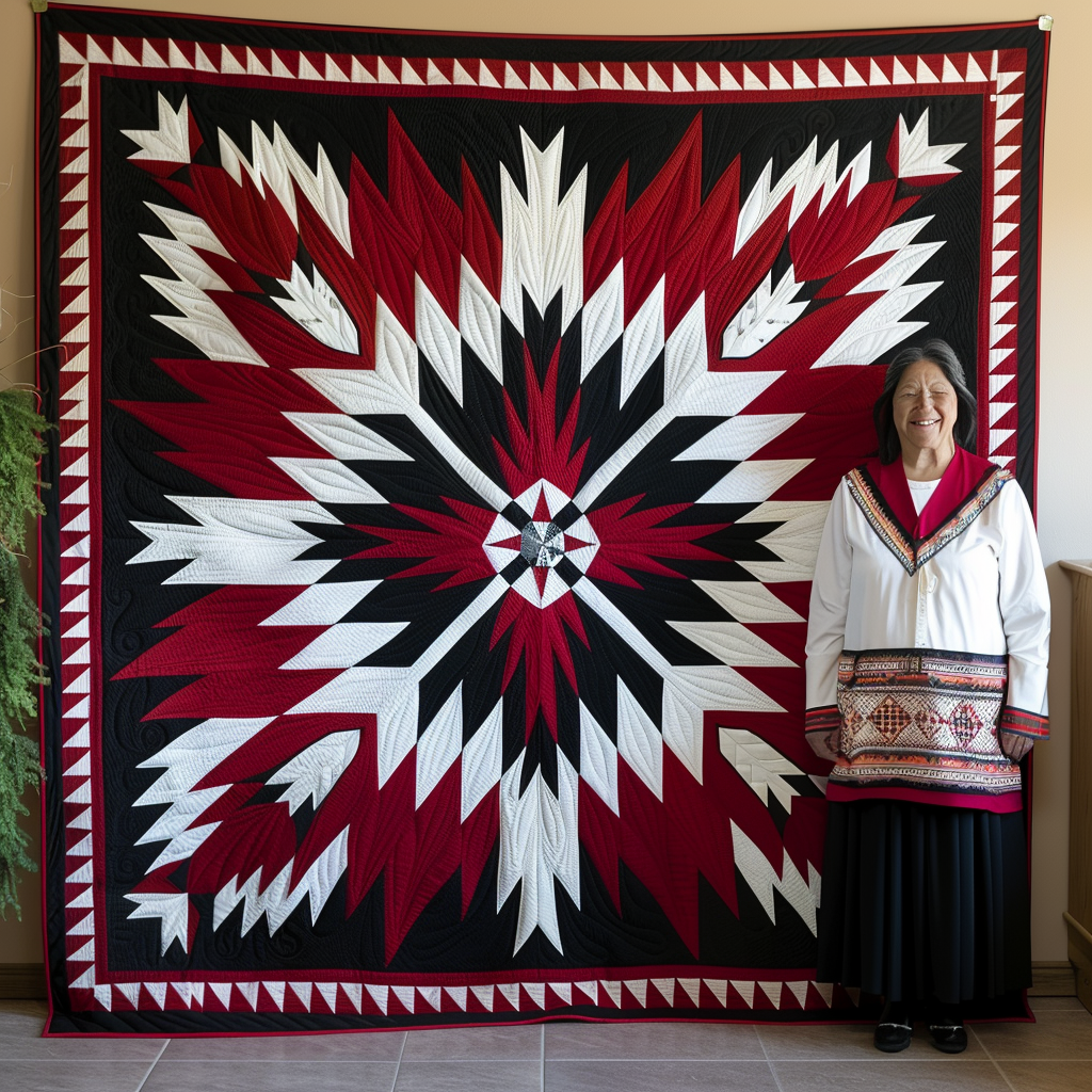 Warrior's Legacy Quilted Blanket Native American Indian Gifts