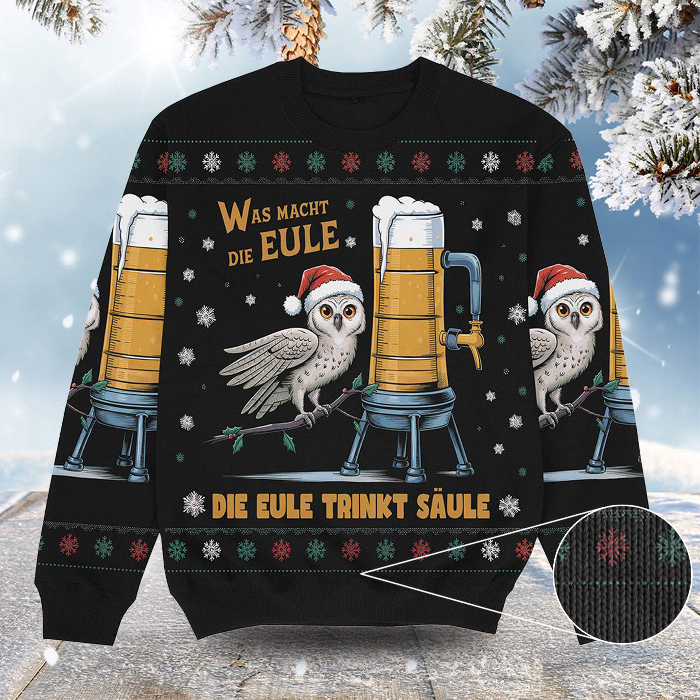 Was Macht Die Eule Christmas Ugly Sweater Cool Christmas Clothes Great Gifts For Brothers