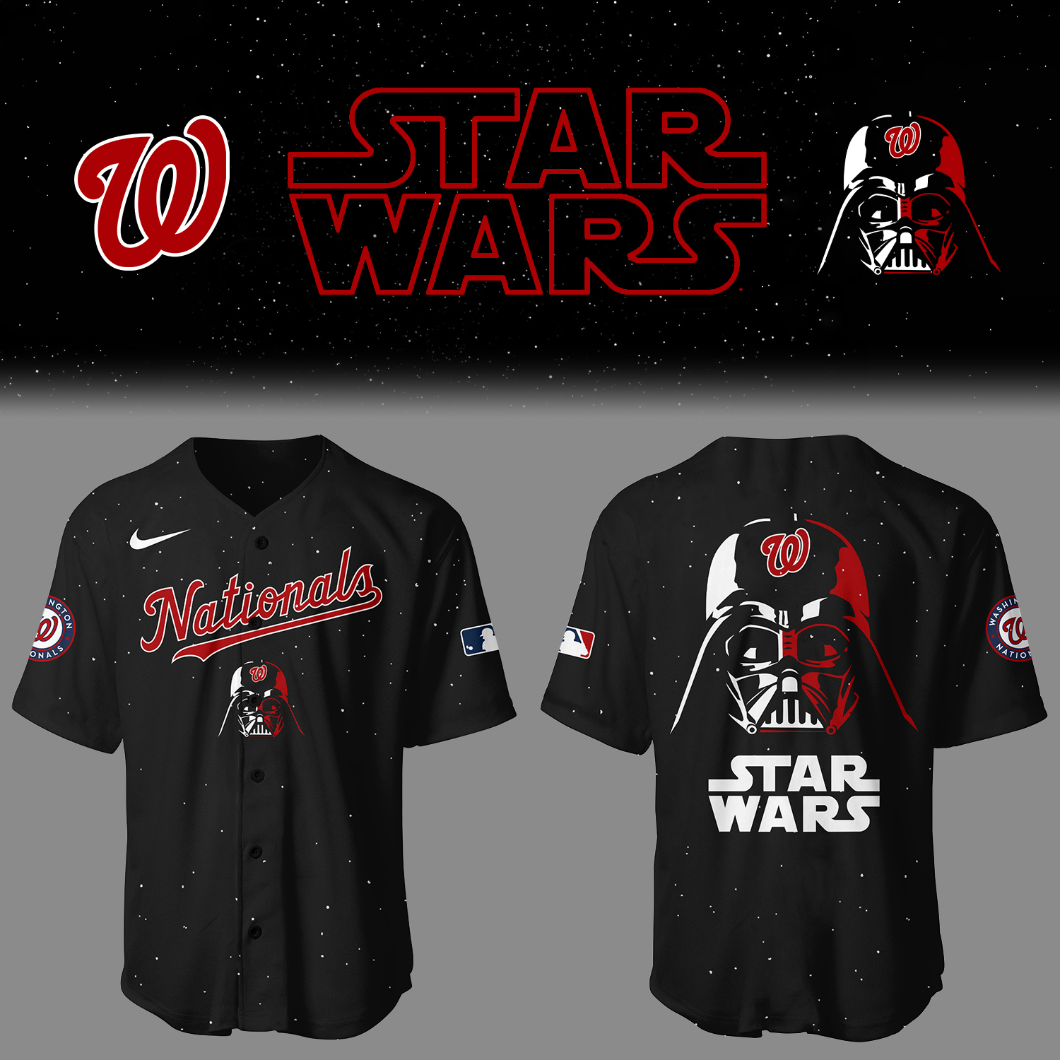 Washington Baseball Washington x Star Wars 2025 Black Jersey Gifts For Baseball Players