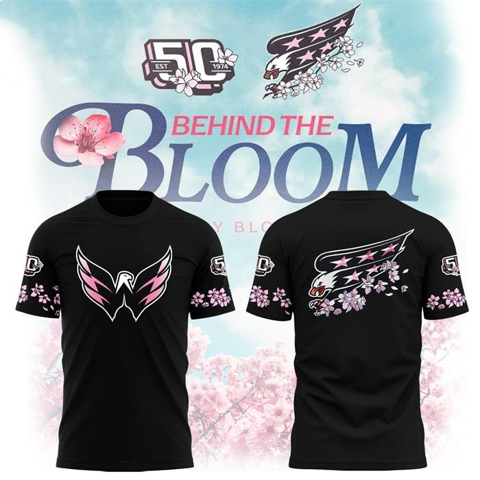 Washington Capital Cherry Bloom 2025 T-Shirt Black Great Gifts For Hockey Fans