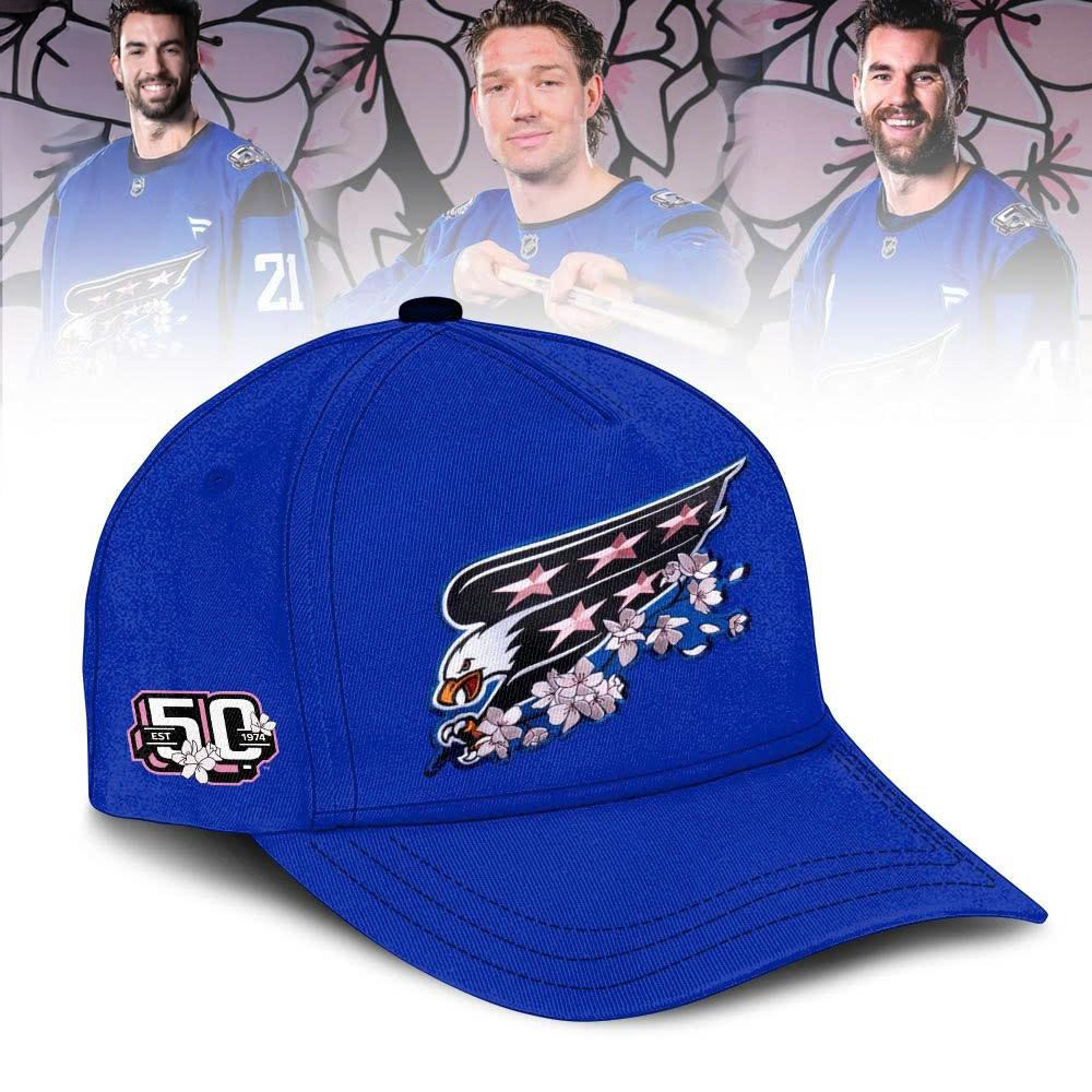 Washington Capitals 2025 Cherry Blossom Hat Good Gifts For Hockey Fans