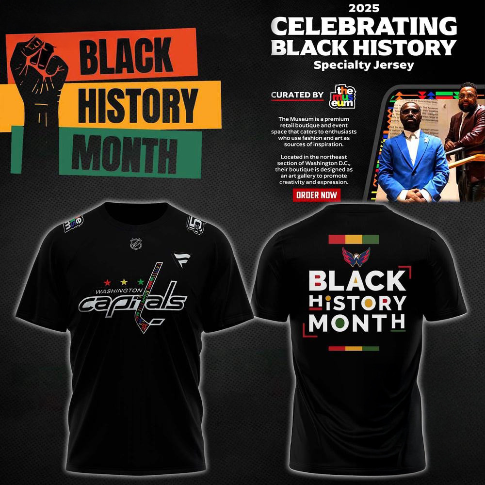 Washington Capitals 2025 NHL Black Month History Specialty Hoodie Gifts For Hockey Enthusiasts