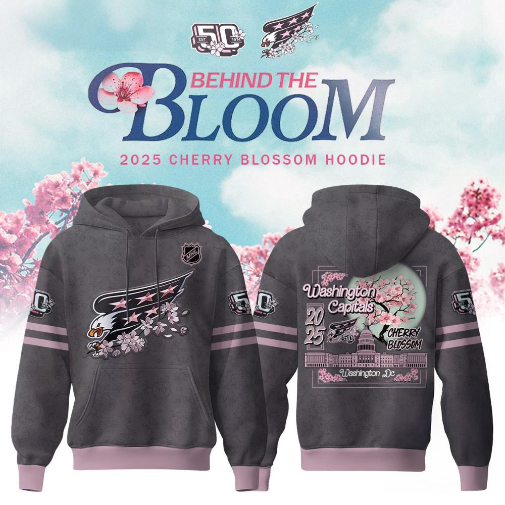 Washington Capitals 50th Anniversary Cherry Blossom Hoodie Ice Hockey Fan Gifts