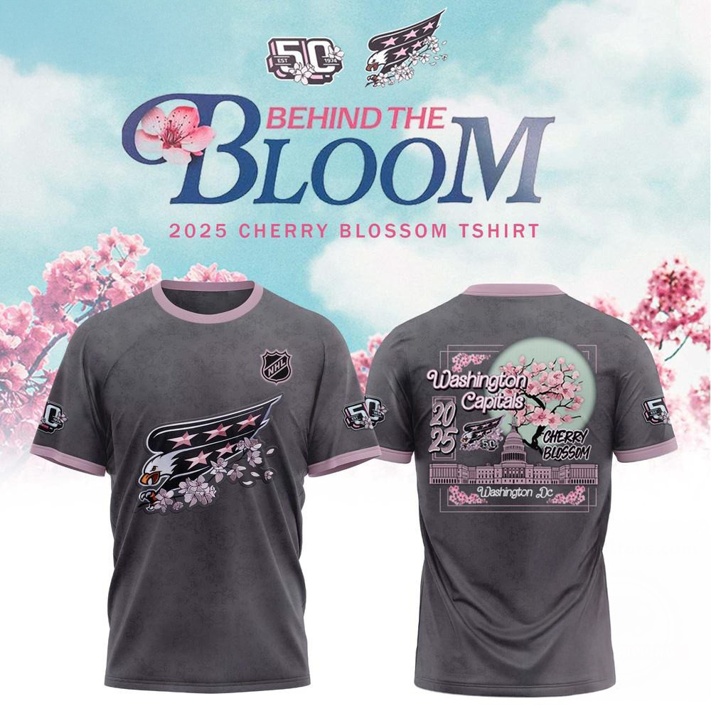 Washington Capitals 50th Anniversary Cherry Blossom Shirt Ice Hockey Fan Gifts