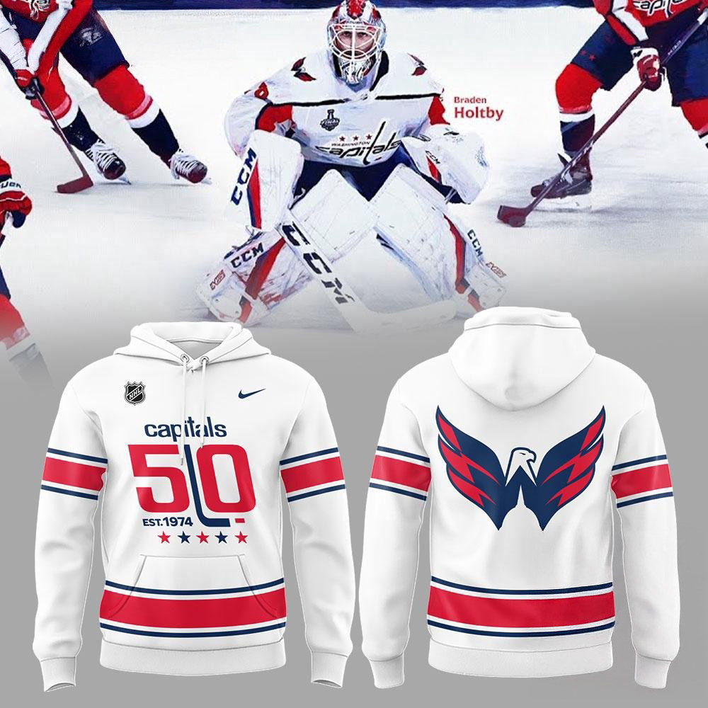 Washington Capitals 50th Anniversary Hoodie Great Gifts For Hockey Fans