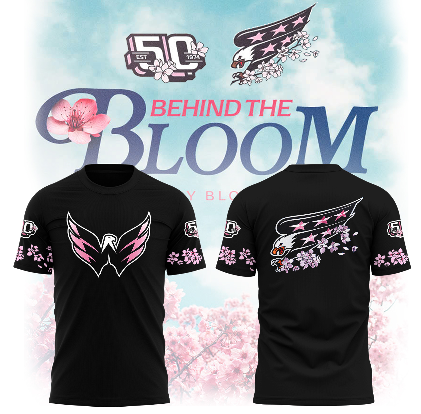 Washington Capitals Cherry Bloom 2025 T-Shirt Cool Gifts For Ice Hockey Players