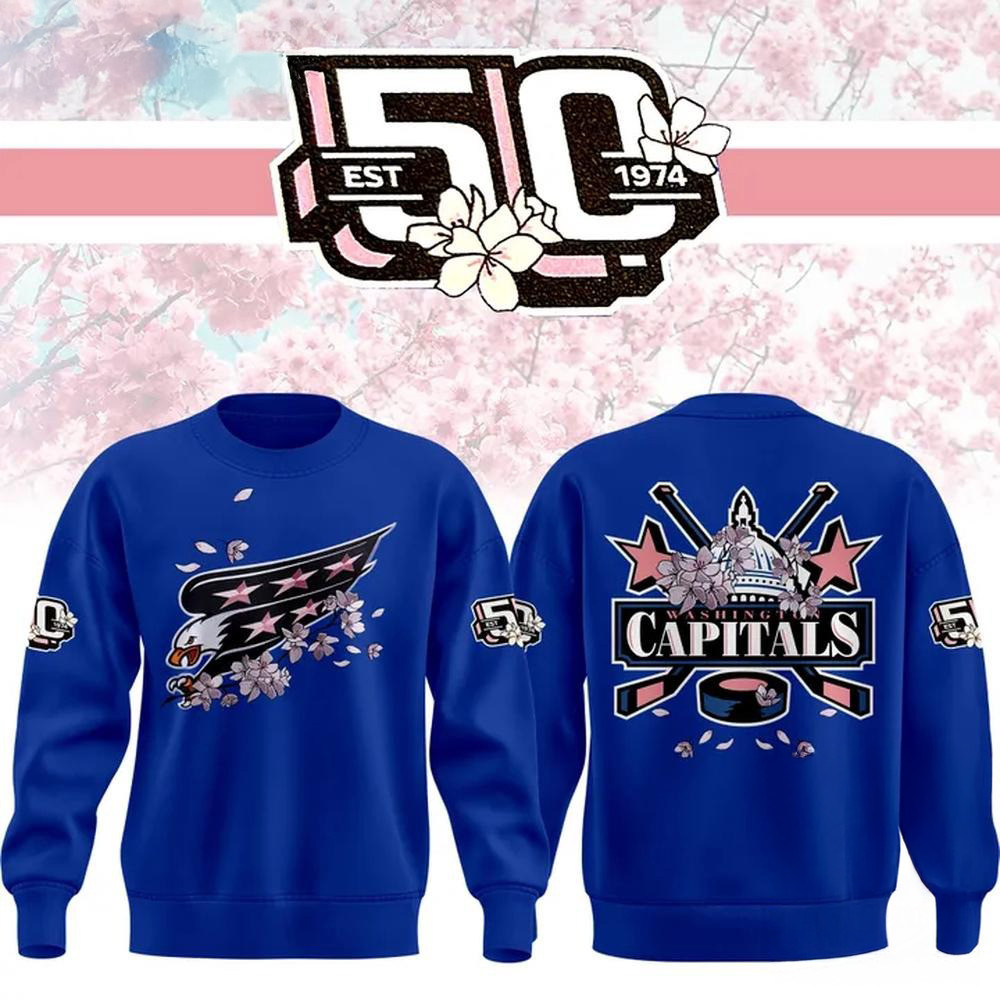 Washington Capitals NHL 2025 Cherry Blossom New Sweatshirt Gifts For Ice Hockey Fans