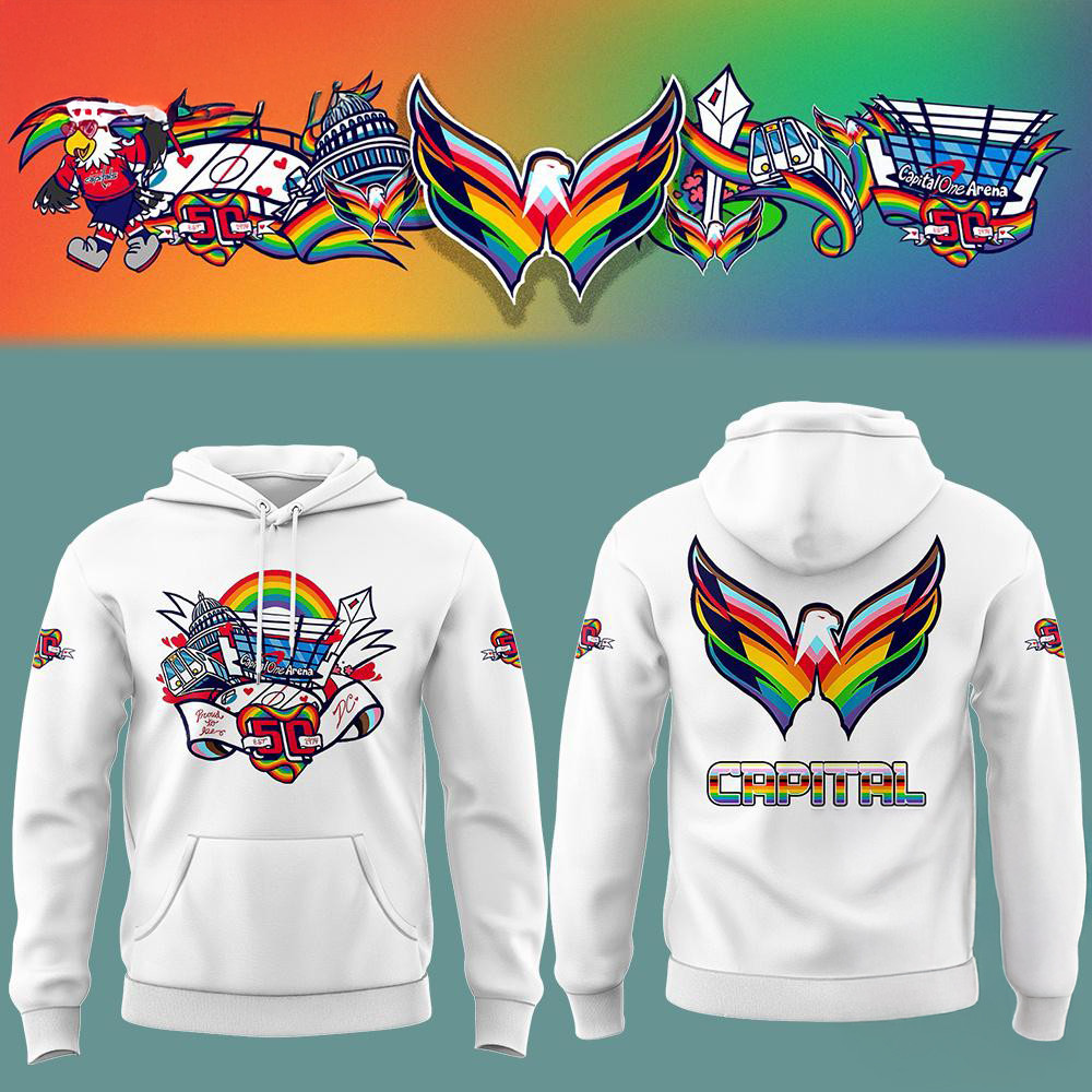 Washington Capitals Special Pride Night White Hoodie Gifts For Hockey Lover