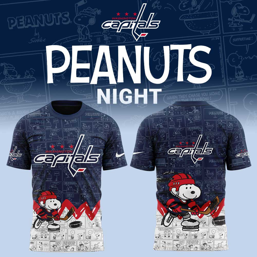 Washington Capitals x Snoopy Peanuts Night T-Shirt Fan Merch Gifts For Hockey Lovers