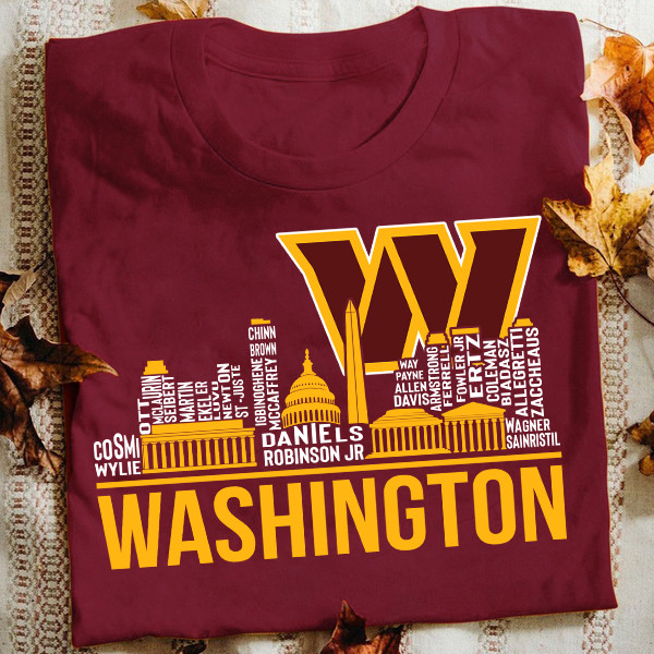 Washington Commanders City Skyline T-Shirt Presents For Football Fans