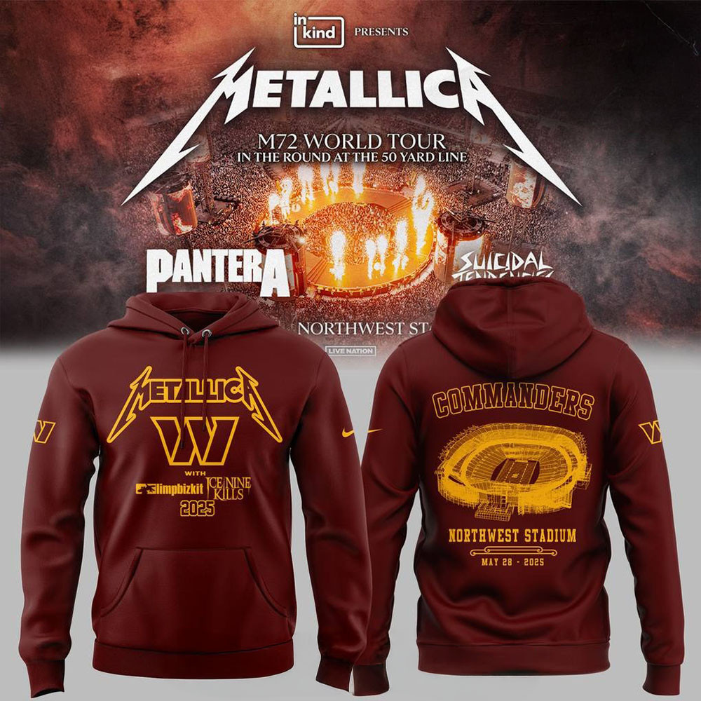 Washington Commanders x Metallica M-72 World Tour Special Hoodie Gifts For Fans