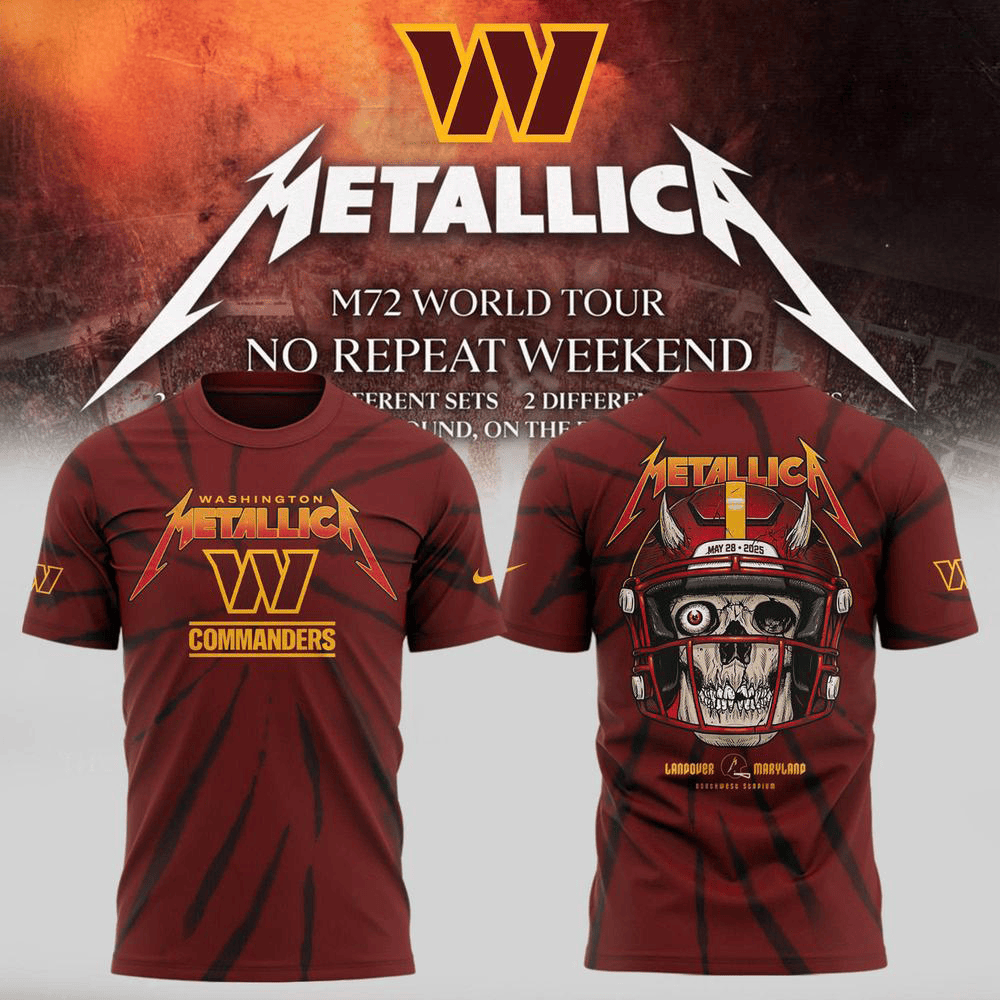 Washington Commanders x Metallica M72 World Tour T-Shirt Gift Ideas For Dad