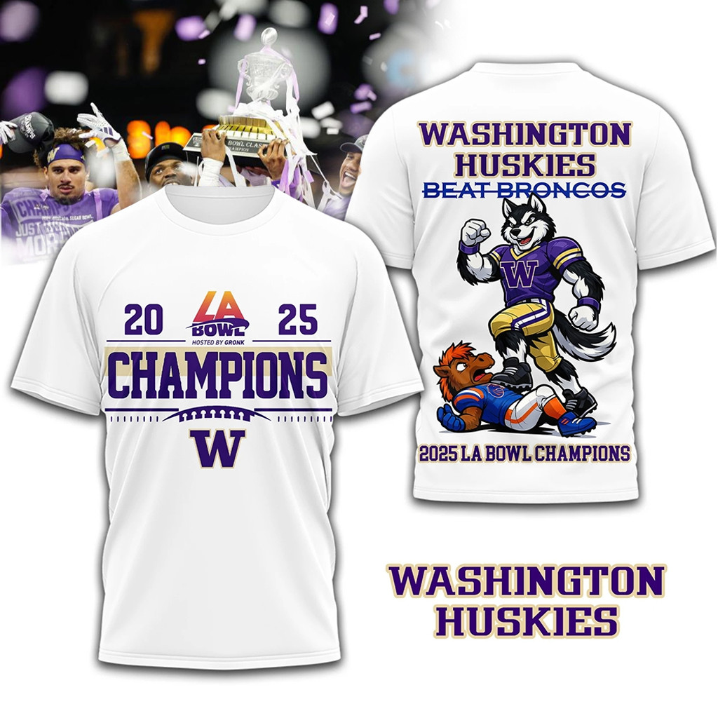 Washington Football 2025 LA Bowl Champions Shirt Football Fan Merch Gifts For Brothers