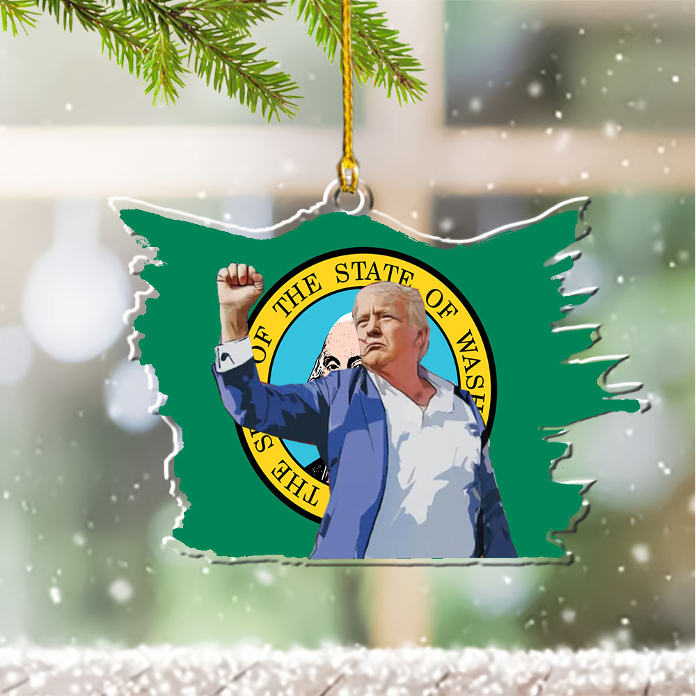 Washington for Trump 2024 Ornament Shape I Stand With Trump Christmas Decoration