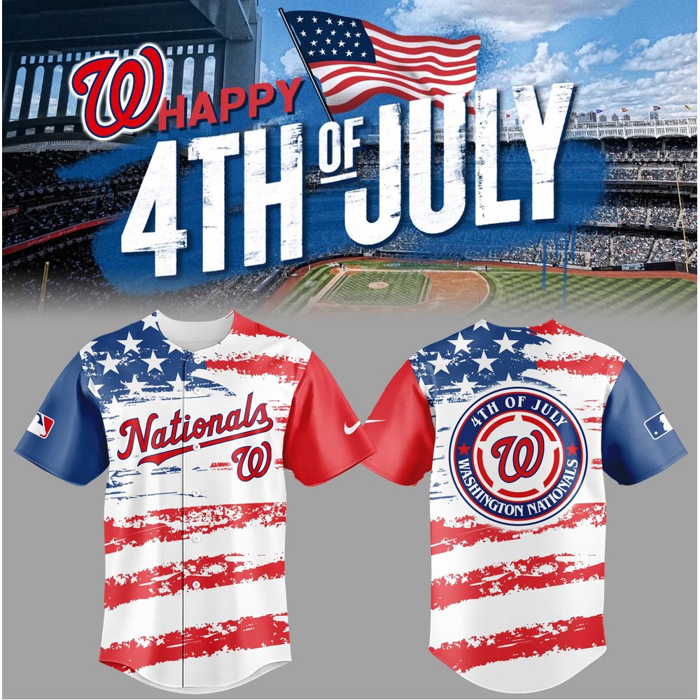 Washington Nationals 4th of July Baseball Jersey Nations Merch Best Gifts For Baseball Fans