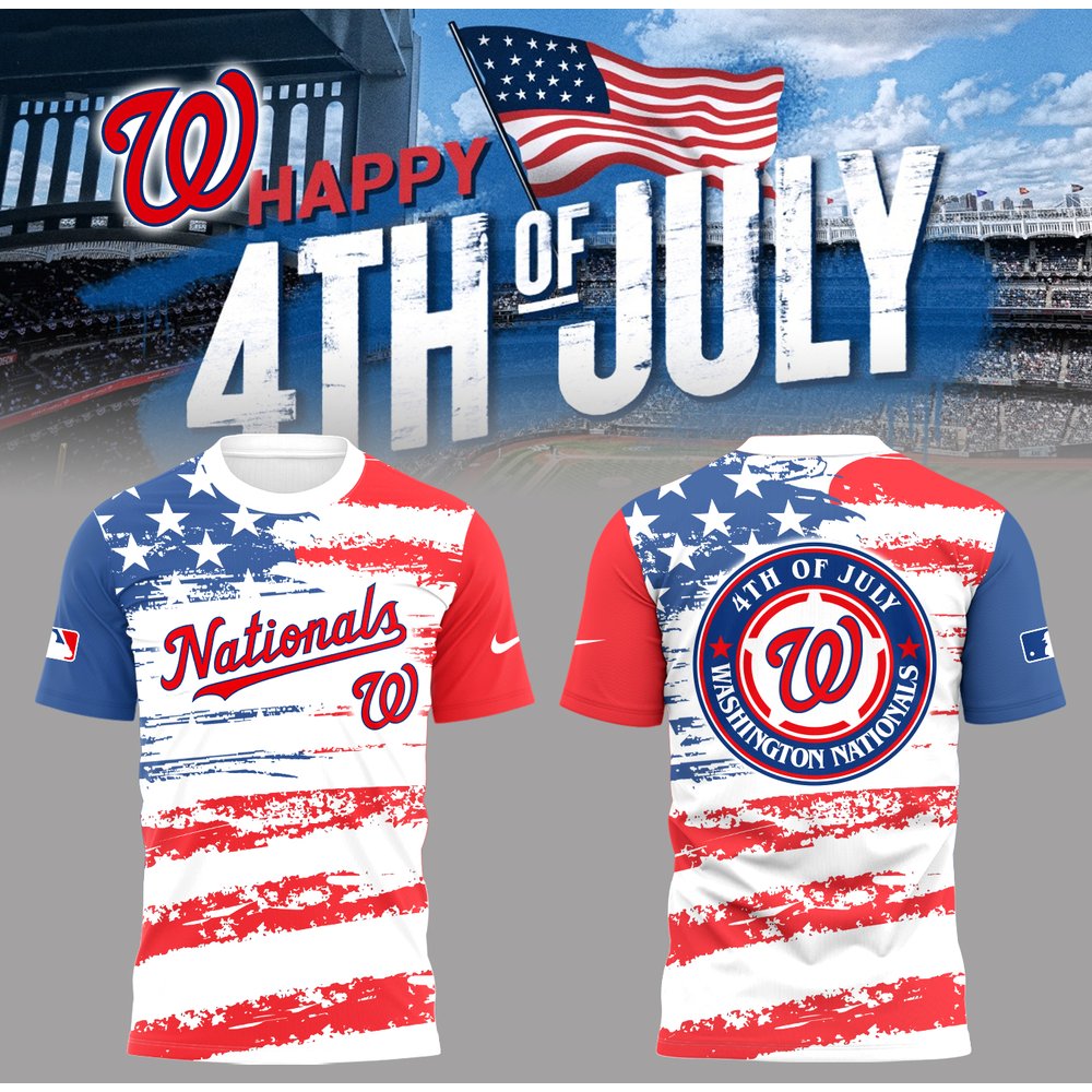 Washington Nationals 4th of July Baseball T-Shirt Nations Merch Gift Ideas For Baseball Players