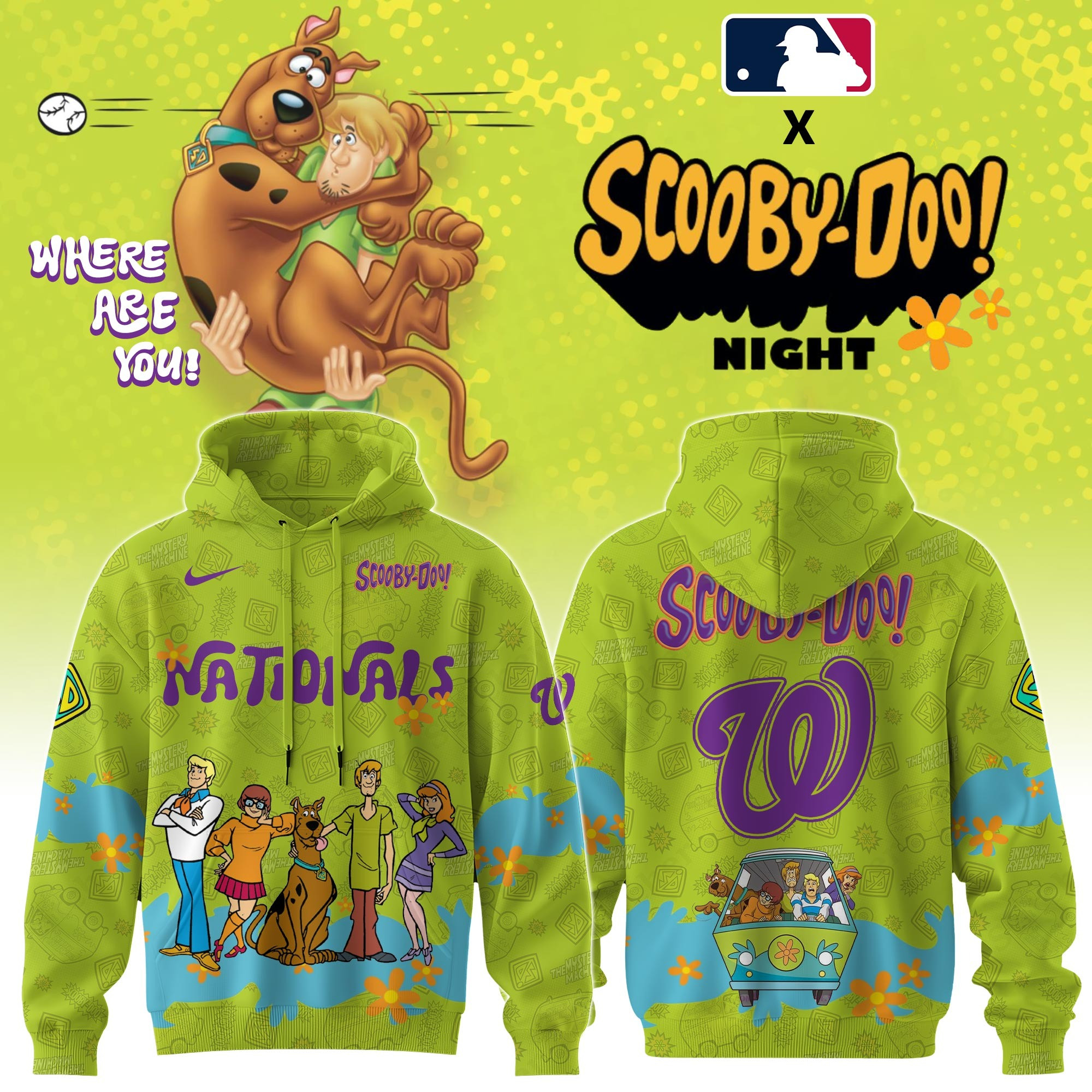 Washington Nationals Mlb X Scooby Doo Night Hoodie Best Gifts For Baseball Fans