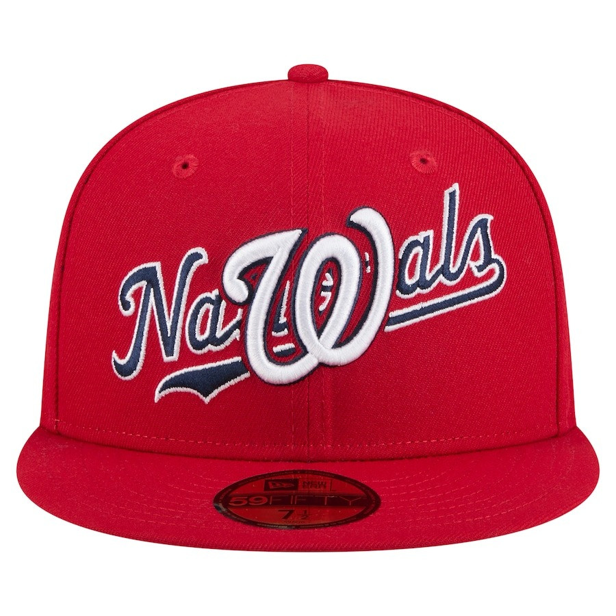 Washington Nationals New Era Overlap Hat MLB 59FIFTY Fitted Hat Cap Gear Merch Fan Gifts