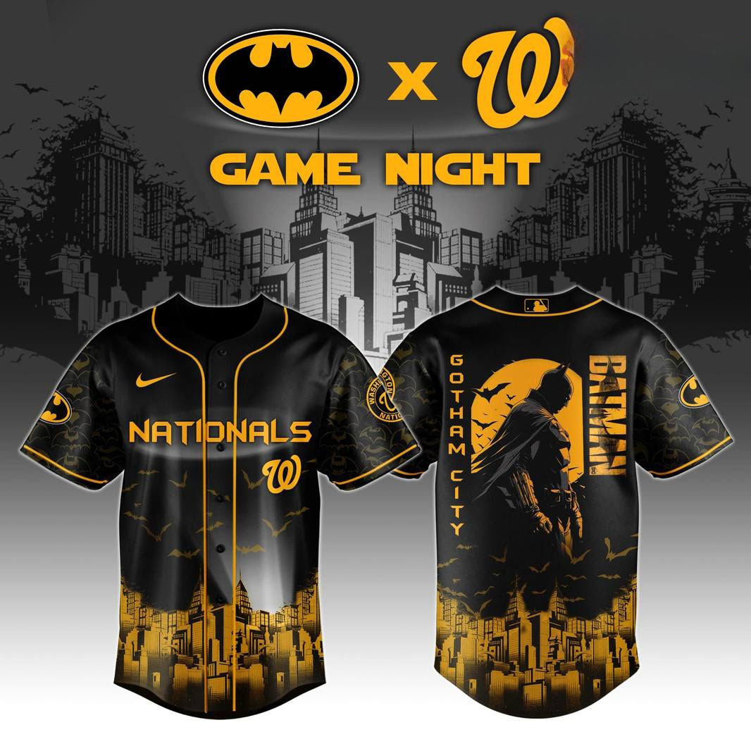 Washington Nationals x DC Batman Game Night Special Baseball Jersey Baseball Enthusiast Gifts