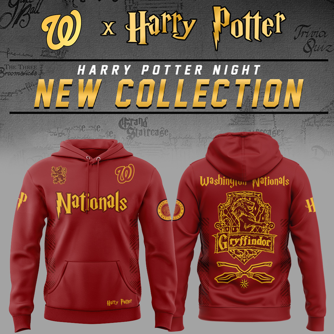 Washington Nationals x Harry Potter Night Gryffindor House Hoodie Baseball Father's Day Gifts