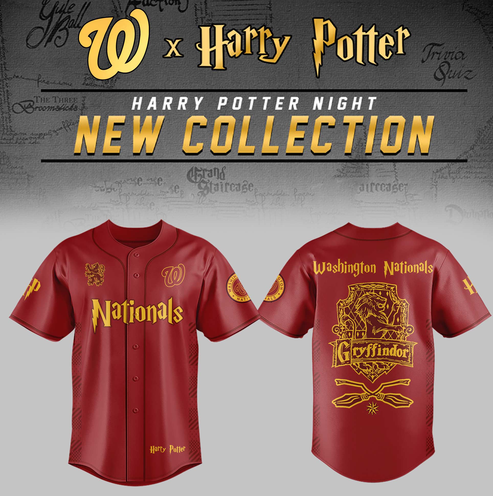 Washington Nationals x Harry Potter Night Gryffindor House Jersey Gift For Baseball Lover