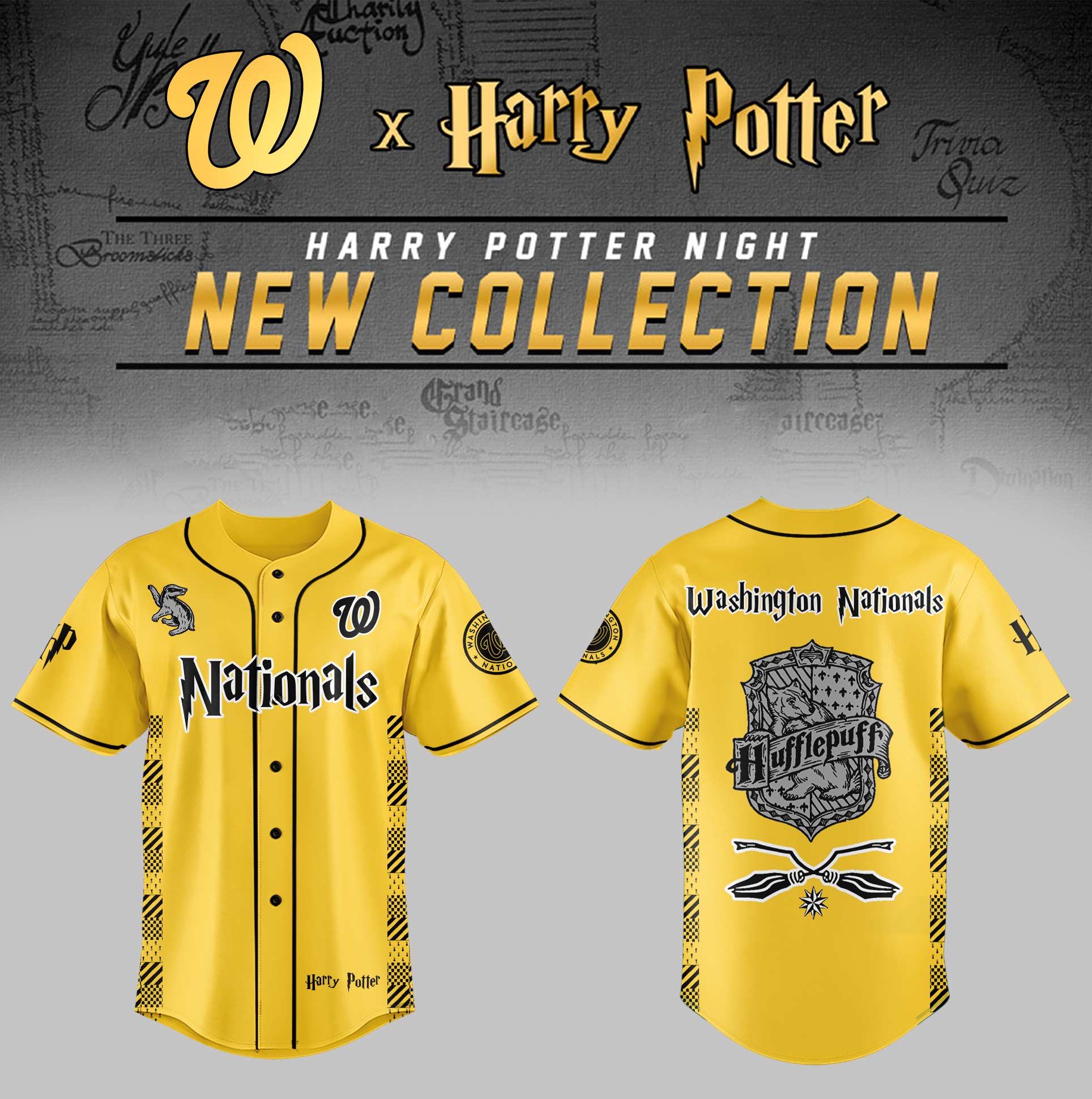 Washington Nationals x Harry Potter Night Hufflepuff House Jersey Gift Ideas For Baseball Players