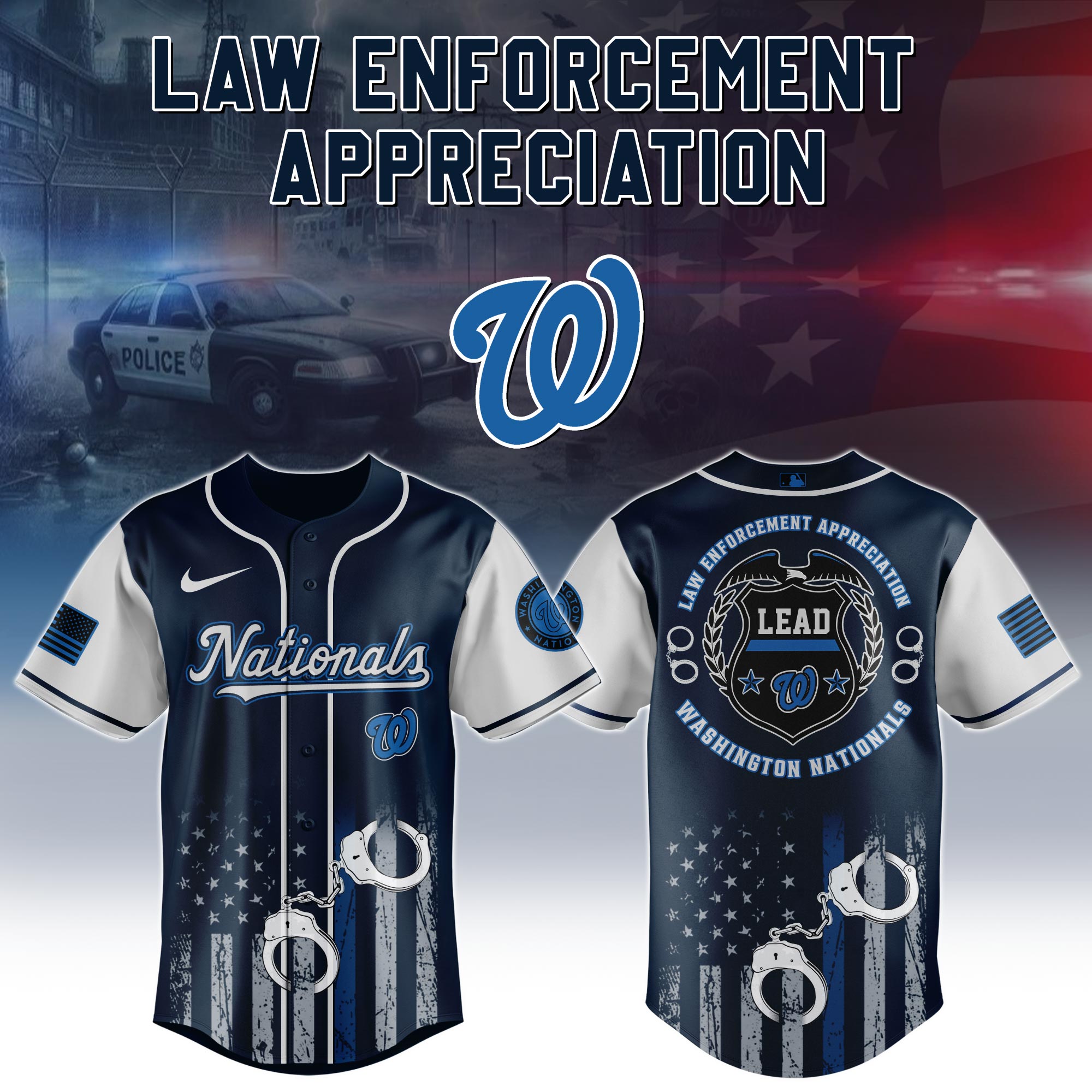 Washington Nationals x Law Enforcement Appreciation Day Jersey Present For Baseball Fans