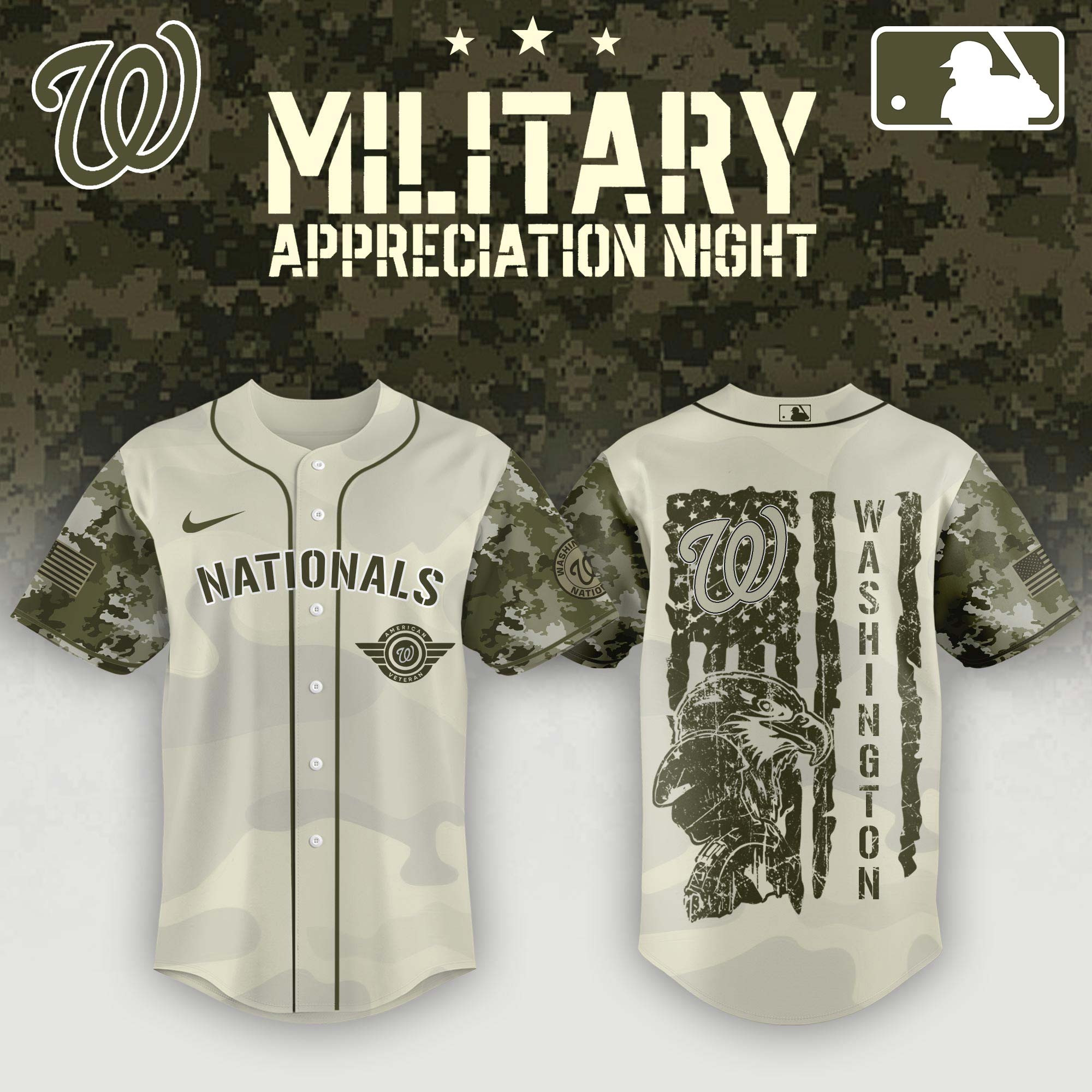 Washington Nationals x MLB 2025 Armed Forces Day Night Jersey Cool Gifts For Basketball Fans