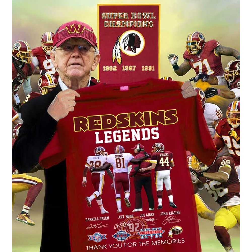 Washington Redskins Skyline Team Thank You For The Memories Red T-Shirt Redskins Merch Best Gifts For Football Players