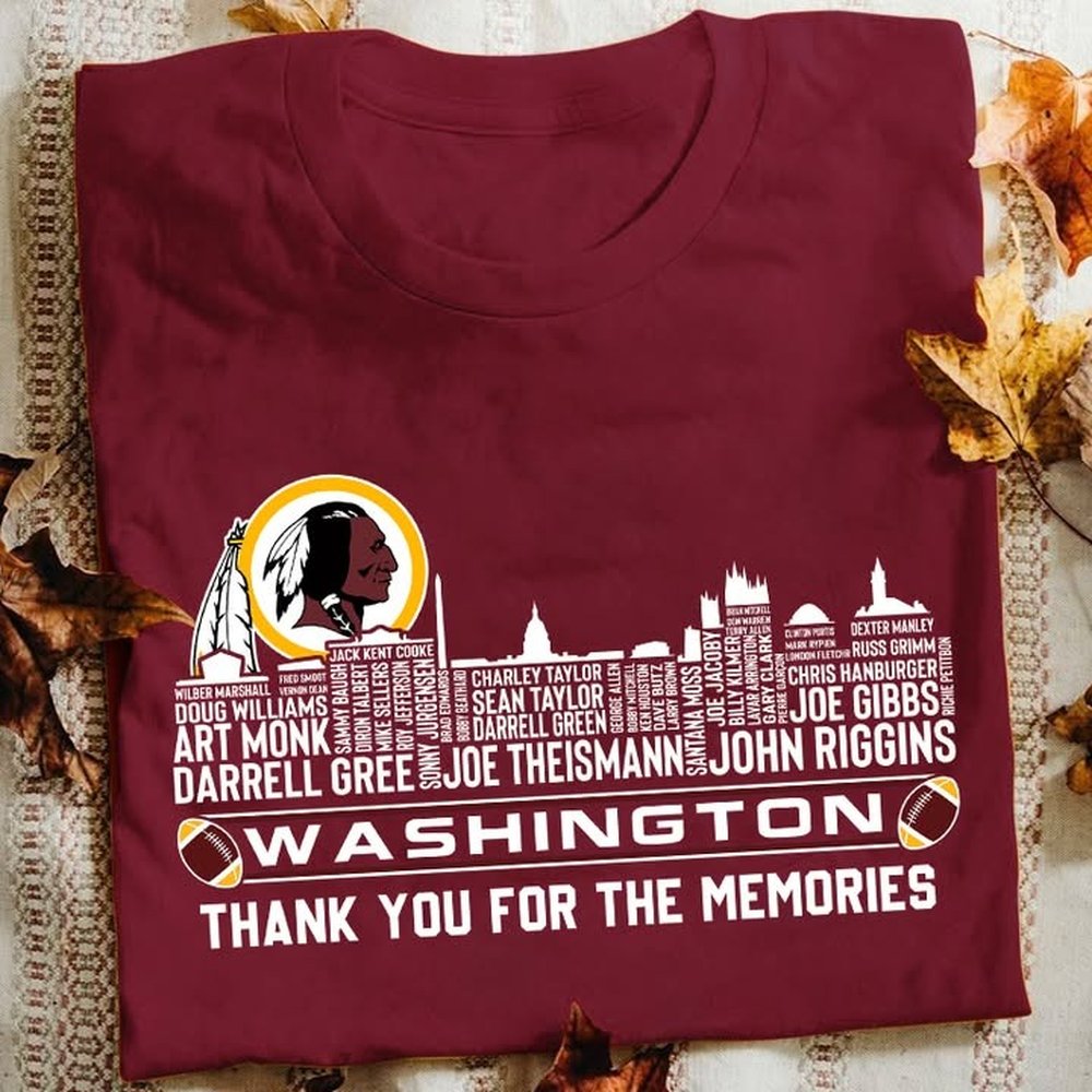 Washington Redskins Thank You For The Memories T-Shirt Redskins Merch Gift Ideas For Football Players