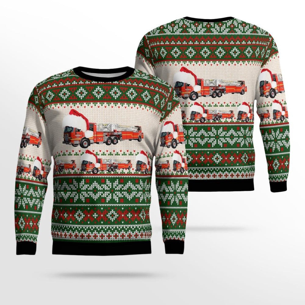 Washington Seattle Fire Department AOP Ugly Sweater Gift For Christmas