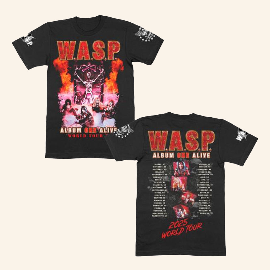 Wasp MFL Merch Album One Alive Band World Tour 2025 Black T-Shirt Fans Gifts Wasp MFL Merch Album One Alive Band World Tour 2025 Black T-Shirt Fans Gifts