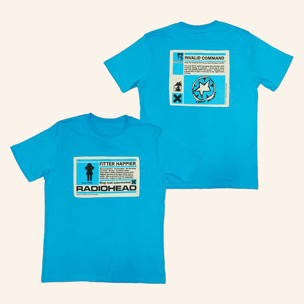 WASTE Headquarters Merch Fitter Happier Cyan Blue T-Shirt Christmas Ideas For Boyfriend WASTE Headquarters Merch Fitter Happier Cyan Blue T-Shirt Christmas Ideas For Boyfriend