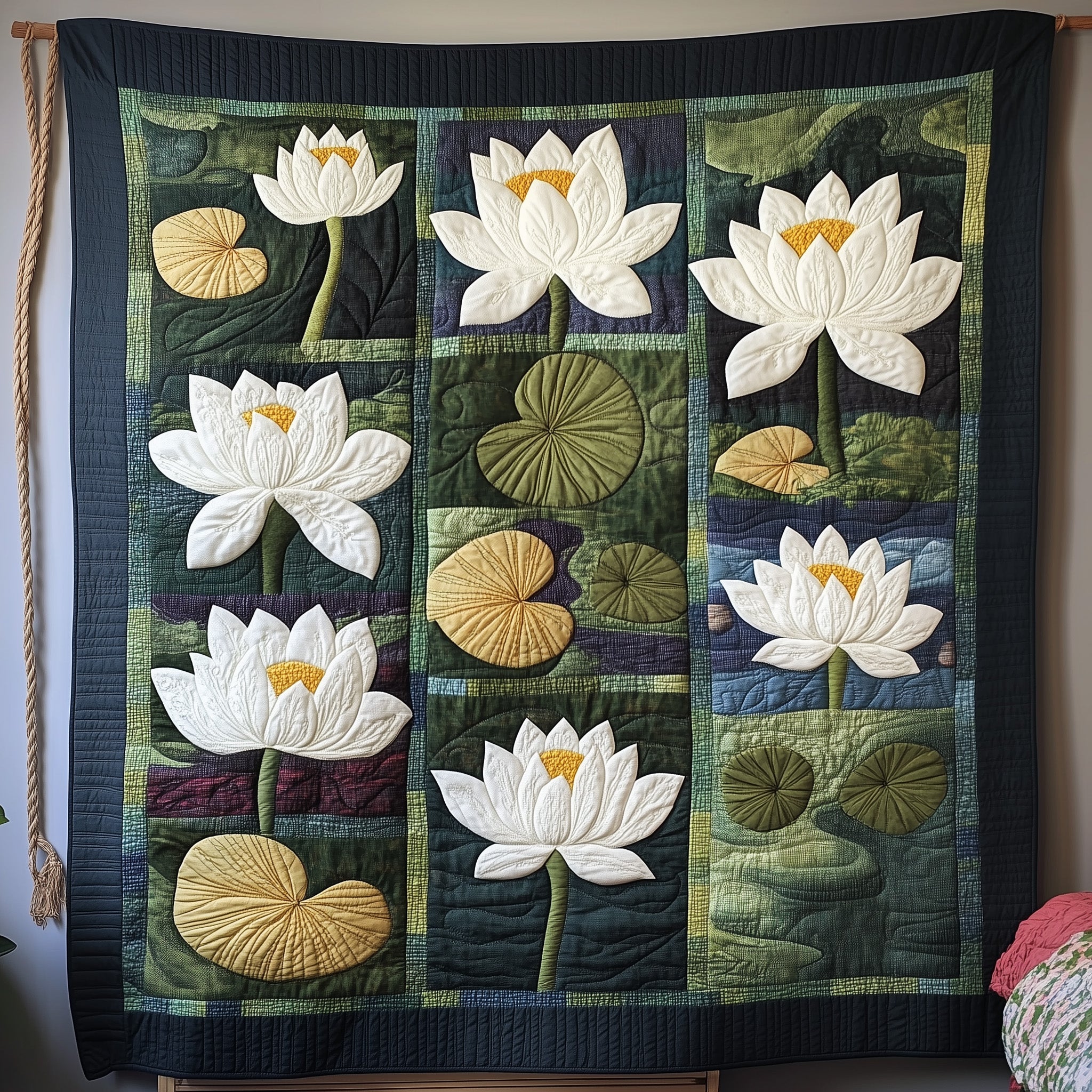 Water Lily Quilted Blanket Best Couch Throw BlanketBest Gifts For Sister In Law