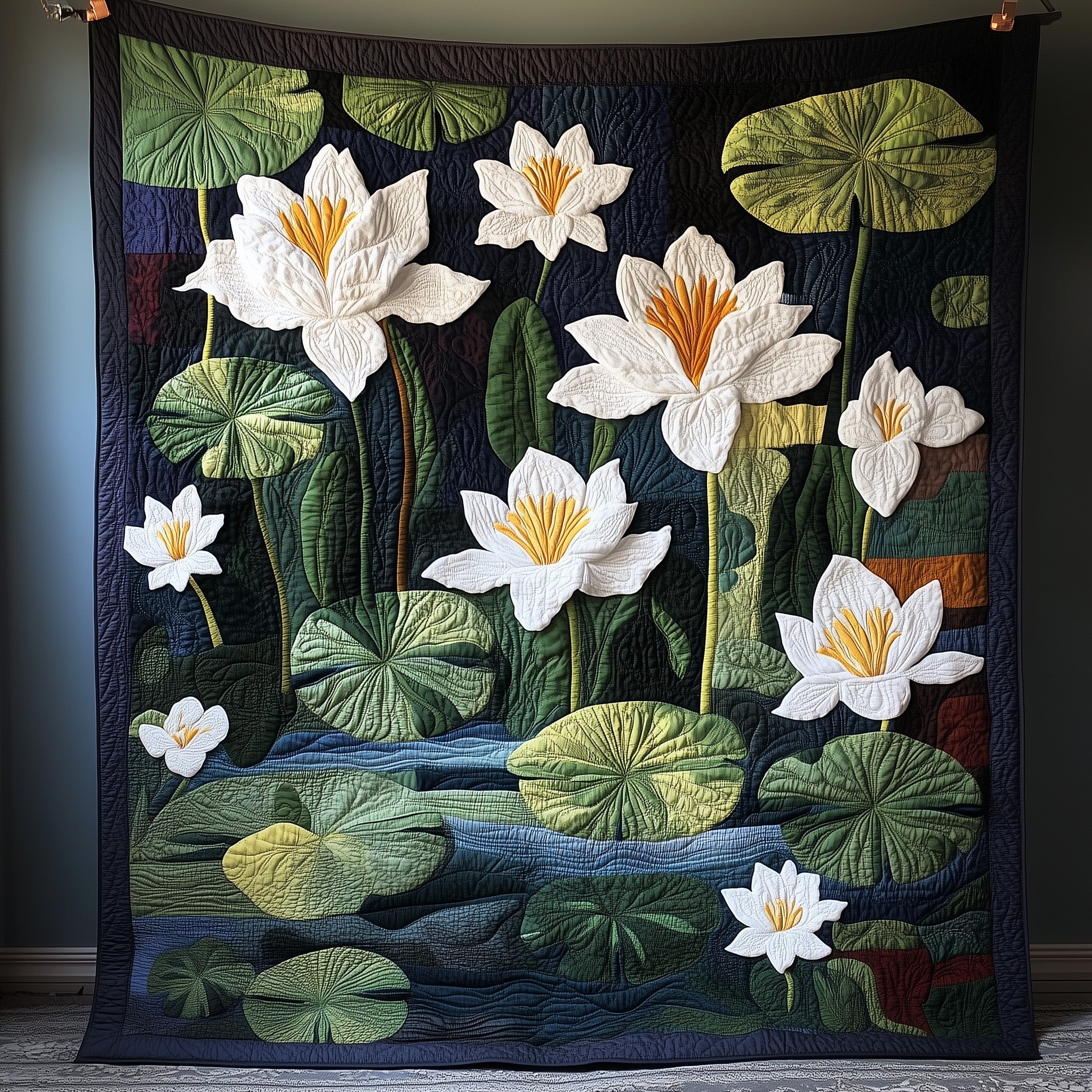 Water Lily Quilted Blanket Best Couch Throw BlanketChristmas Presents For Him Ideas