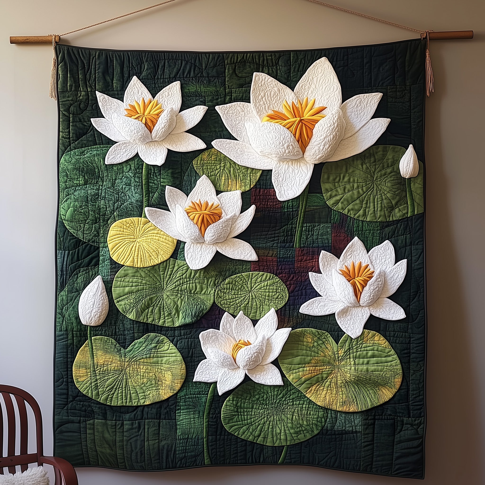 Water Lily Quilted Blanket Best Couch Throw BlanketTop Christmas Gifts 2025