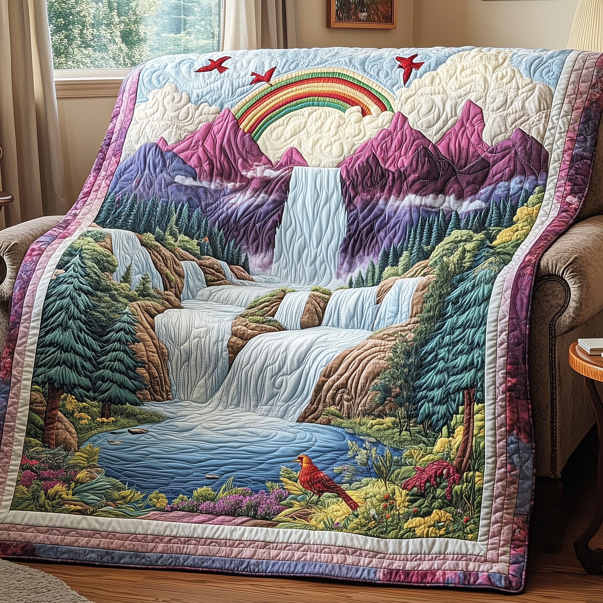 Waterfall of Dreams Quilted Blanket Best Couch Throw BlanketBest Xmas Present For Wife