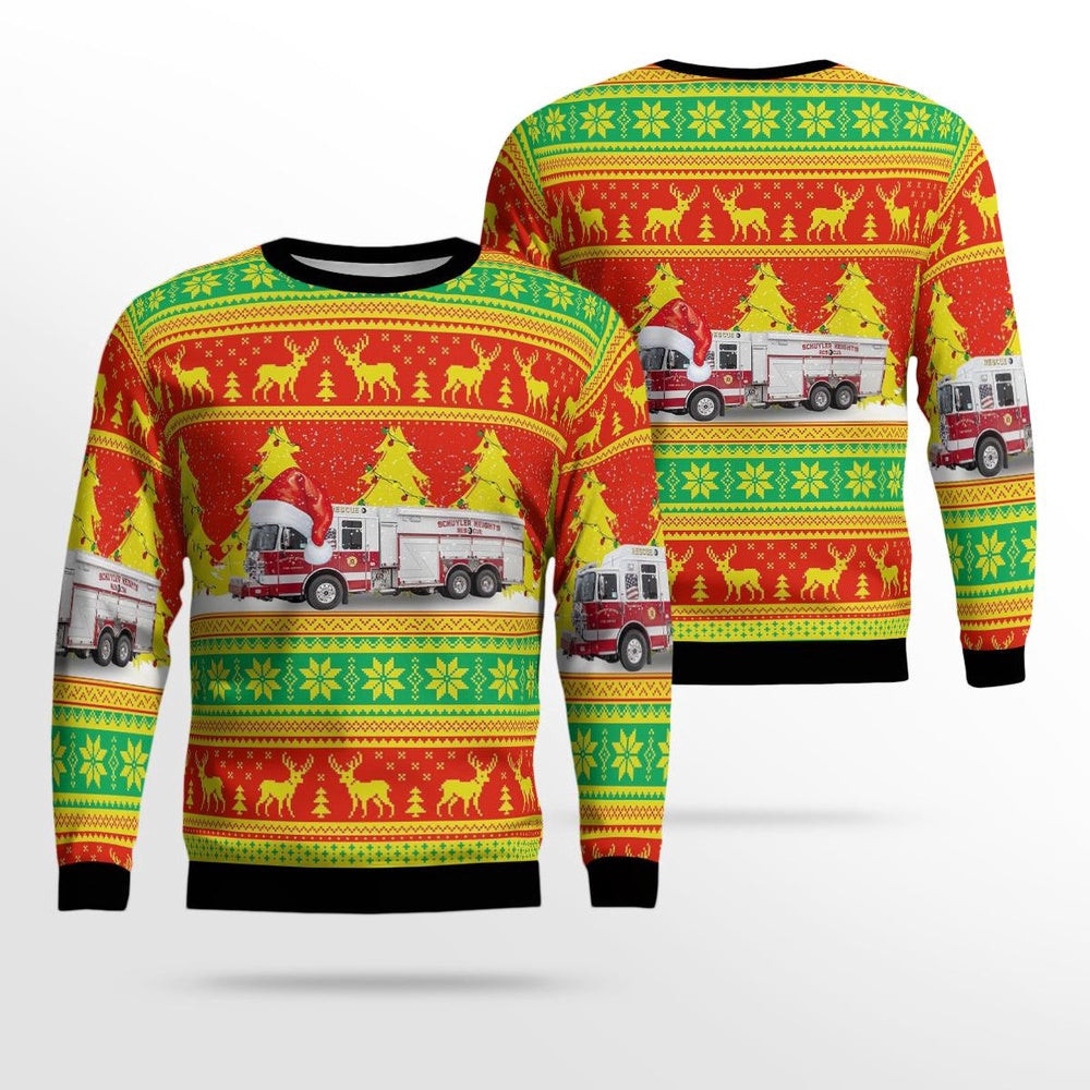 Watervliet New York Schuyler Heights Fire District AOP Ugly Sweater Gift For Christmas