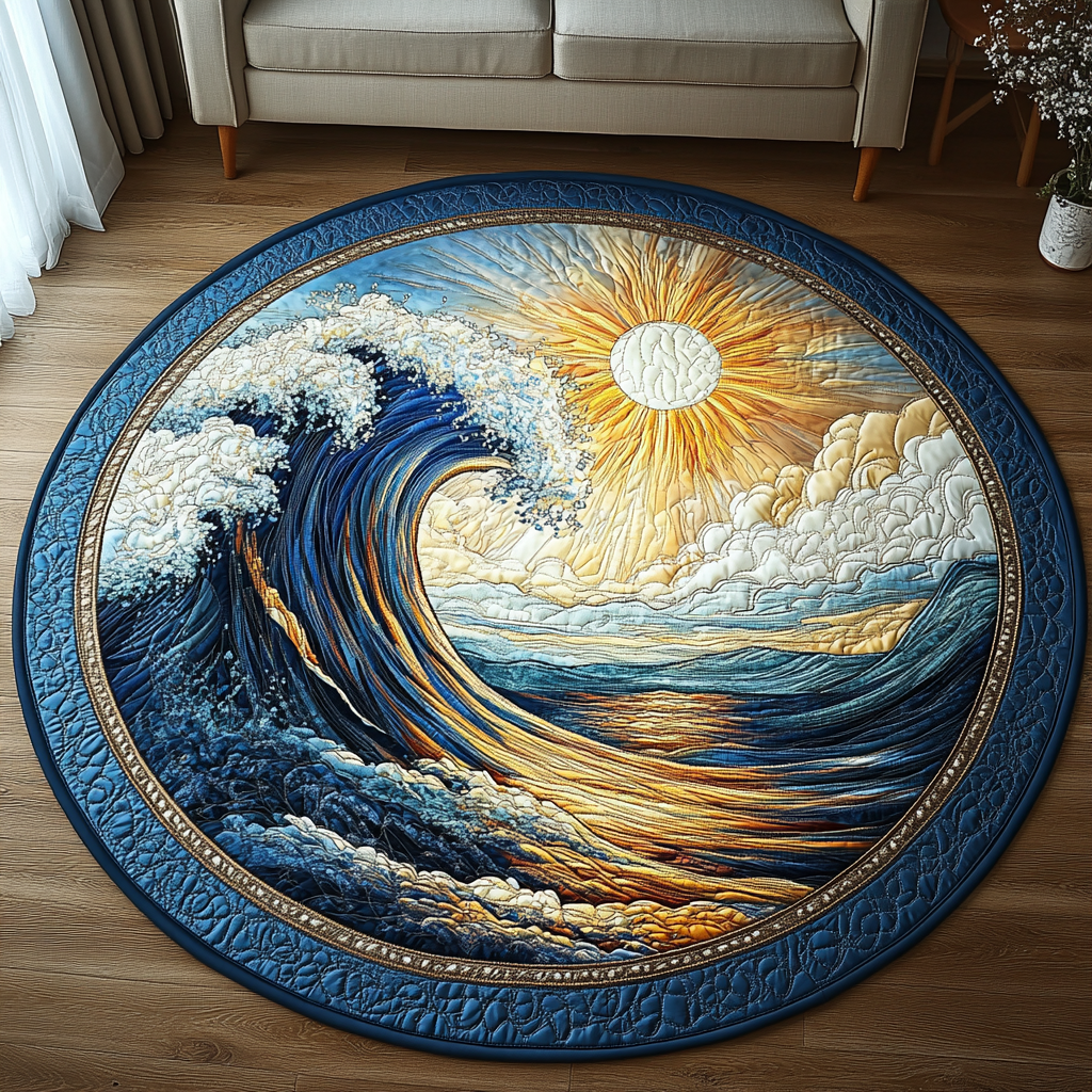 Wave Dance Quilted Round Mat Entryway Design Ideas Sea Turtle Merchandise