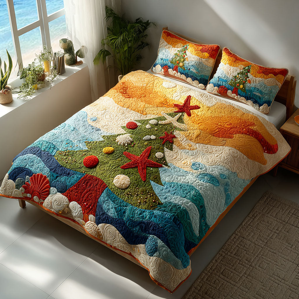 Wave of Joy Quilted Bedding Set Holiday Duvet Cover Set Christmas Gift Ideas For Coworkers