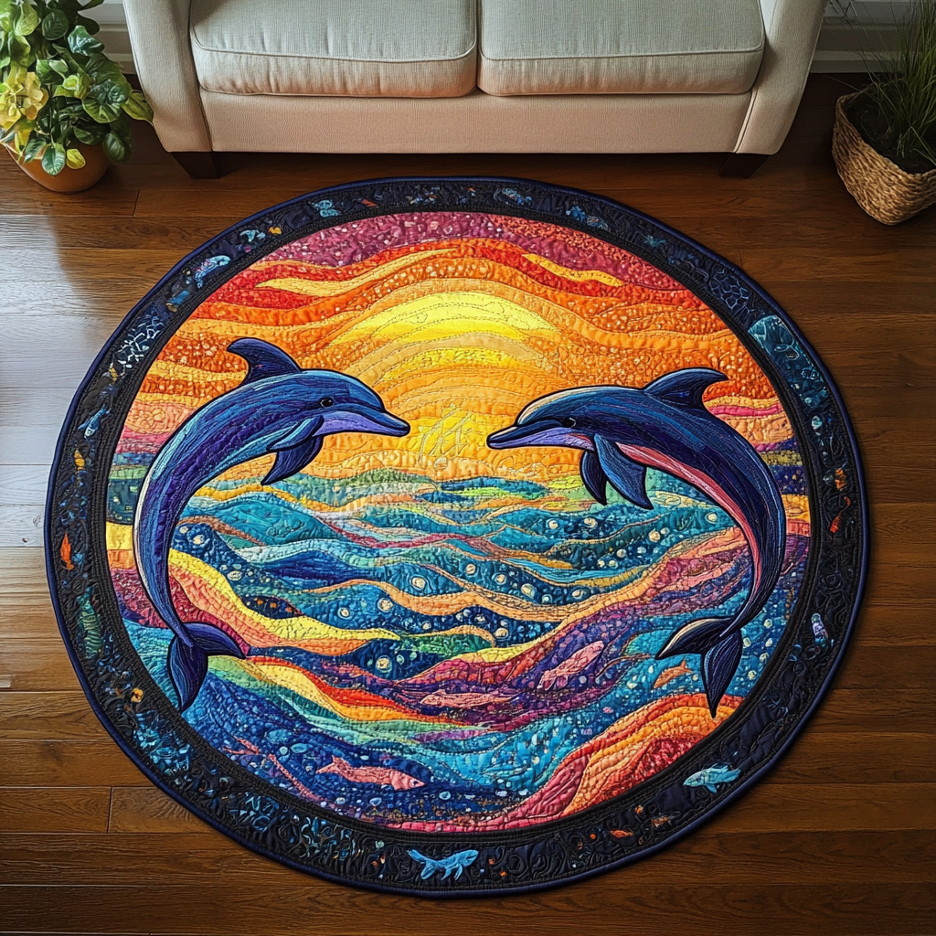 Wave Rider Quilted Round Mat Entryway Rug Ideas Fishing Christmas Gifts