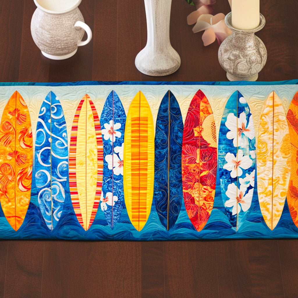 Wave Rider Quilted Table Runner Dining Table Decor Ideas Cool Gifts For Surfers