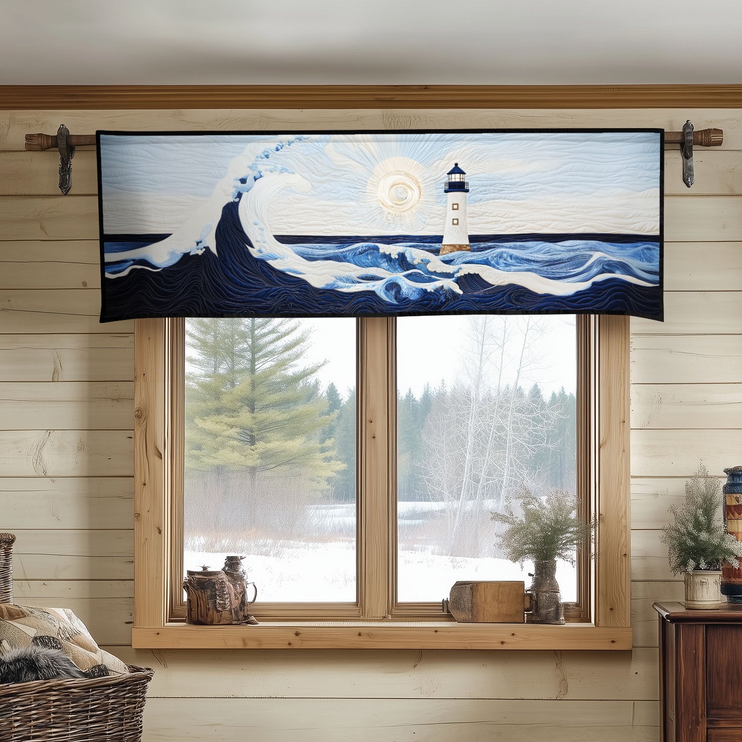 Waves and Whispers Quilted Valance Bathroom Quilted Valance Curtains Gifts For Mother In Law