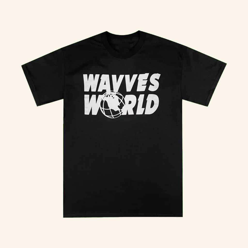 Wavves Merch Wavves World Black T-Shirt Music Lover Gift Ideas For Him