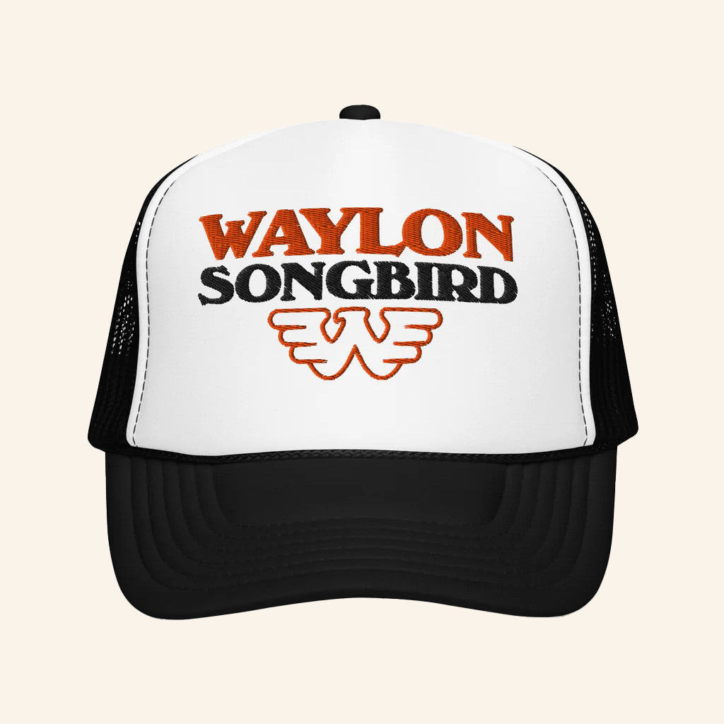 Waylon Jennings Merch Songbird Embroidered Trucker Hat Good Gifts For Boyfriend Waylon Jennings Merch Songbird Embroidered Trucker Hat Good Gifts For Boyfriend