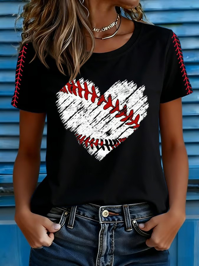 WBC 2026 Baseball Heart T-Shirt Game Day Fan Gear Baseball Lover Shirt Best Gift For Baseball Moms