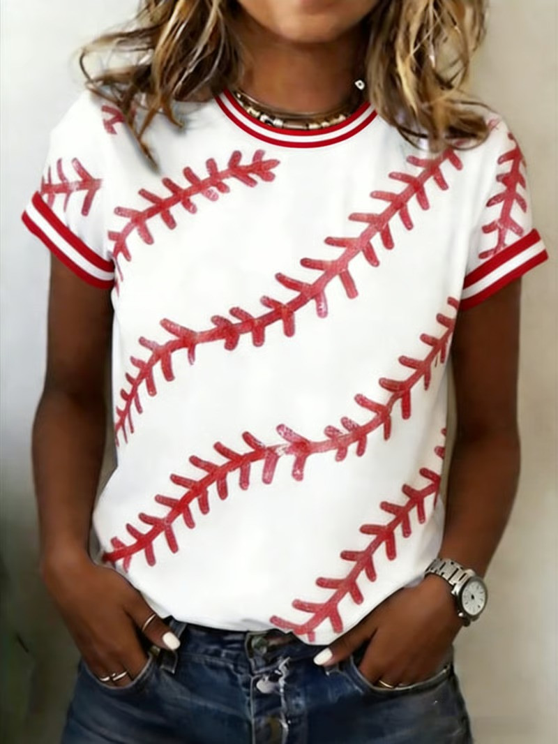 WBC 2026 Baseball Stitch T-Shirt Baseball Season Fan Outfit Sports Lover Tee Best Gift For Baseball Fans