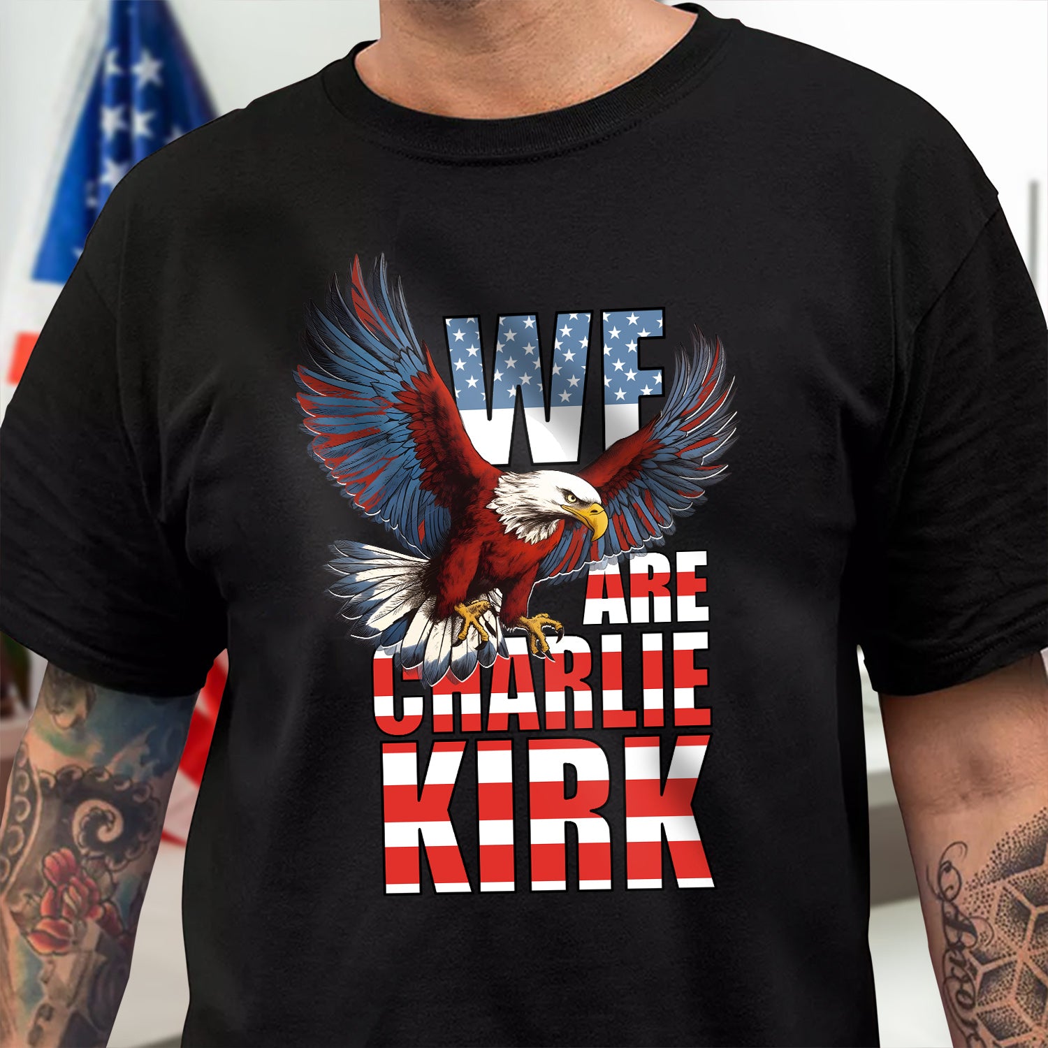We Are Charlie Kirk America Eagle Patriot Memorial Dark Shirt Gift for Free Speech Supporters